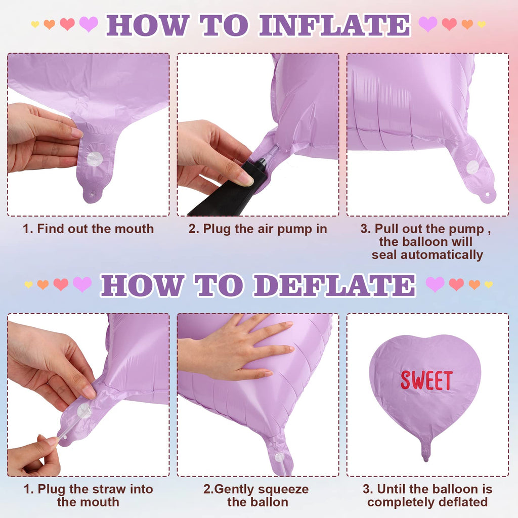 Libima 12-Pack Valentine's Day Heart Balloons 18 Inch Foil - Colorful XOXO Love Sweet Be Mine Kiss Me Hug Me Decor