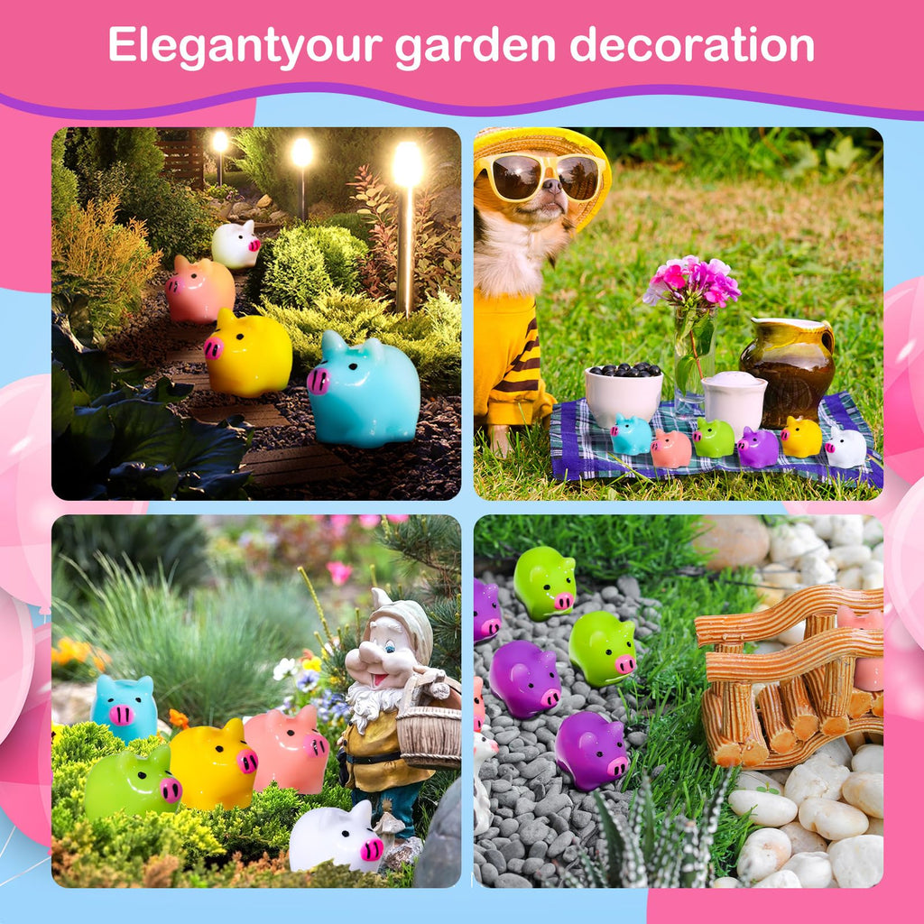 Libima 120 Mini Resin Pigs – Cute Tiny Pig Figurines for Crafts, Cake Toppers, and Miniature Gardens