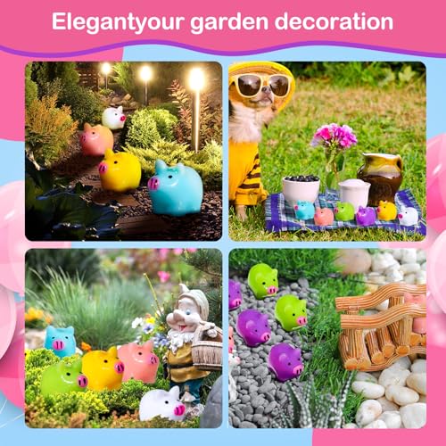 Libima 120 Mini Resin Pigs – Cute Tiny Pig Figurines for Crafts, Cake Toppers, and Miniature Gardens