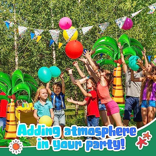 Libima 52-Inch Inflatable Palm Trees (2-Pack) - Tropical Foil Balloons for Hawaiian Luau Beach Party Decorations