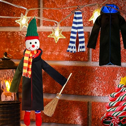 Libima 6-Piece Wizard Doll Costume Set – Mini Robes, Scarves & Broom for 12-Inch Dolls