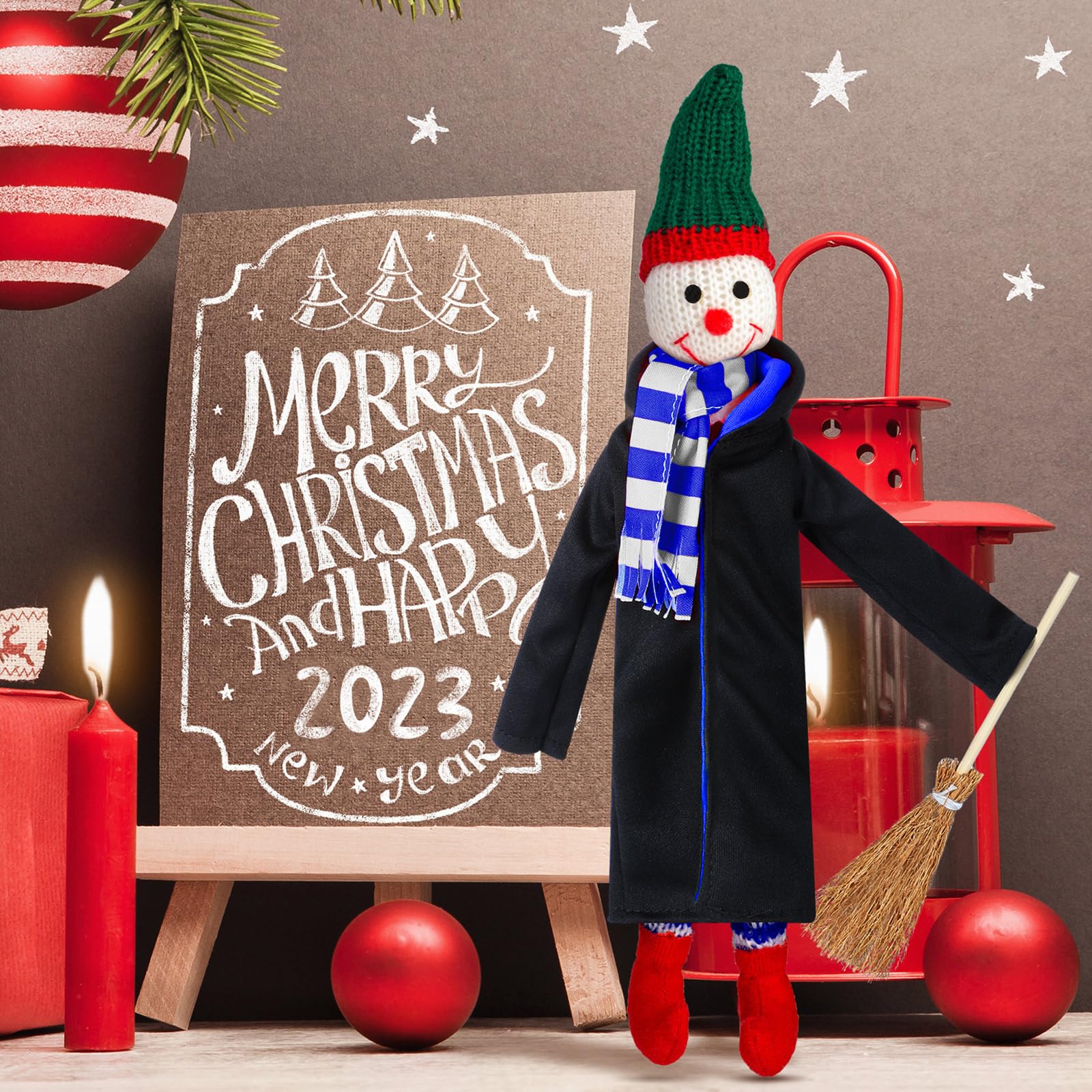 Libima 6-Piece Wizard Doll Costume Set – Mini Robes, Scarves & Broom for 12-Inch Dolls