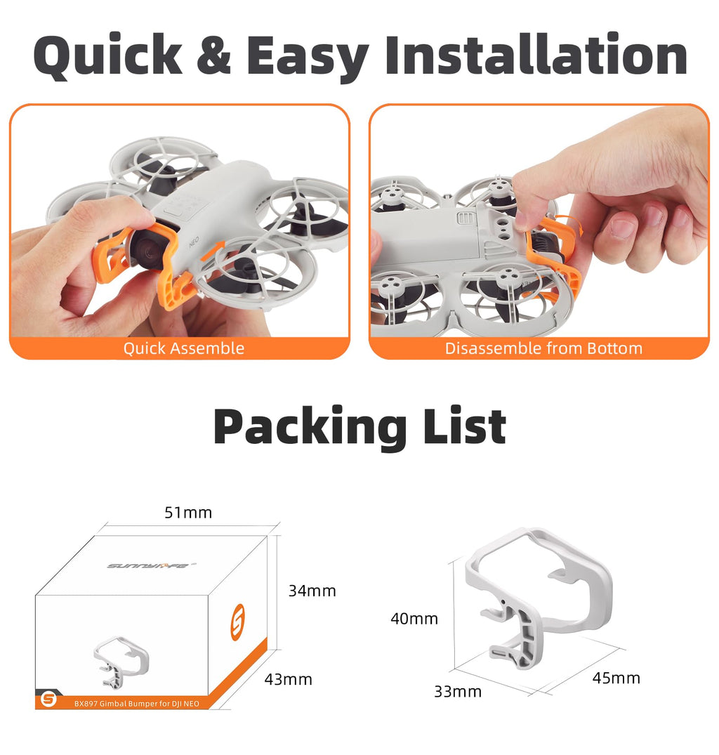 LIBOQIAO Quick-Release Gimbal Bumper for DJI NEO – Anti-Collision Camera Protector (Grey, 2g)