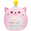 LICSOR 12-Inch Pink Cat Plush Toy with Unicorn Horn – Soft Birthday Stuffed Animal for Kids and Adults