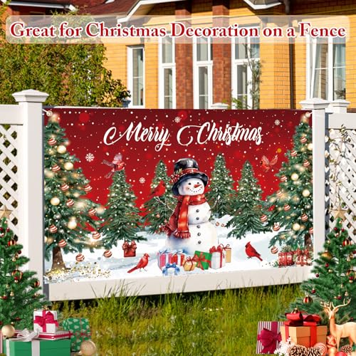 LifeisLuck 3-Piece Christmas Banner Set: 71"x43" Backdrop & 2 Porch Signs with Ribbon, Indoor/Outdoor Decor