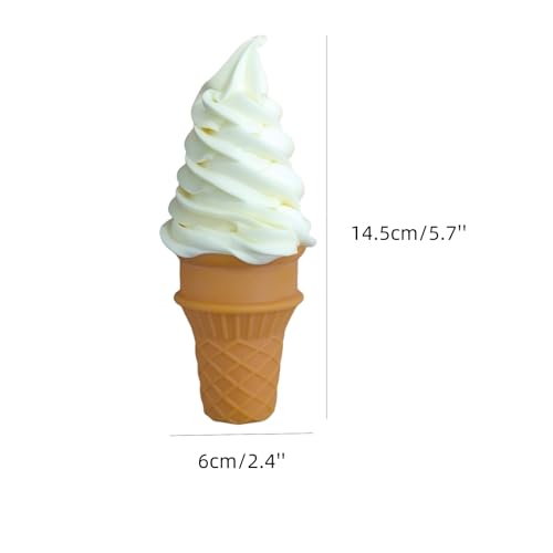 Lifelike Fake Ice Cream Cones (2-Pack) - White & Purple PVC/PVA Decor for Home, Parties, Photography Props, 5.7 Inches