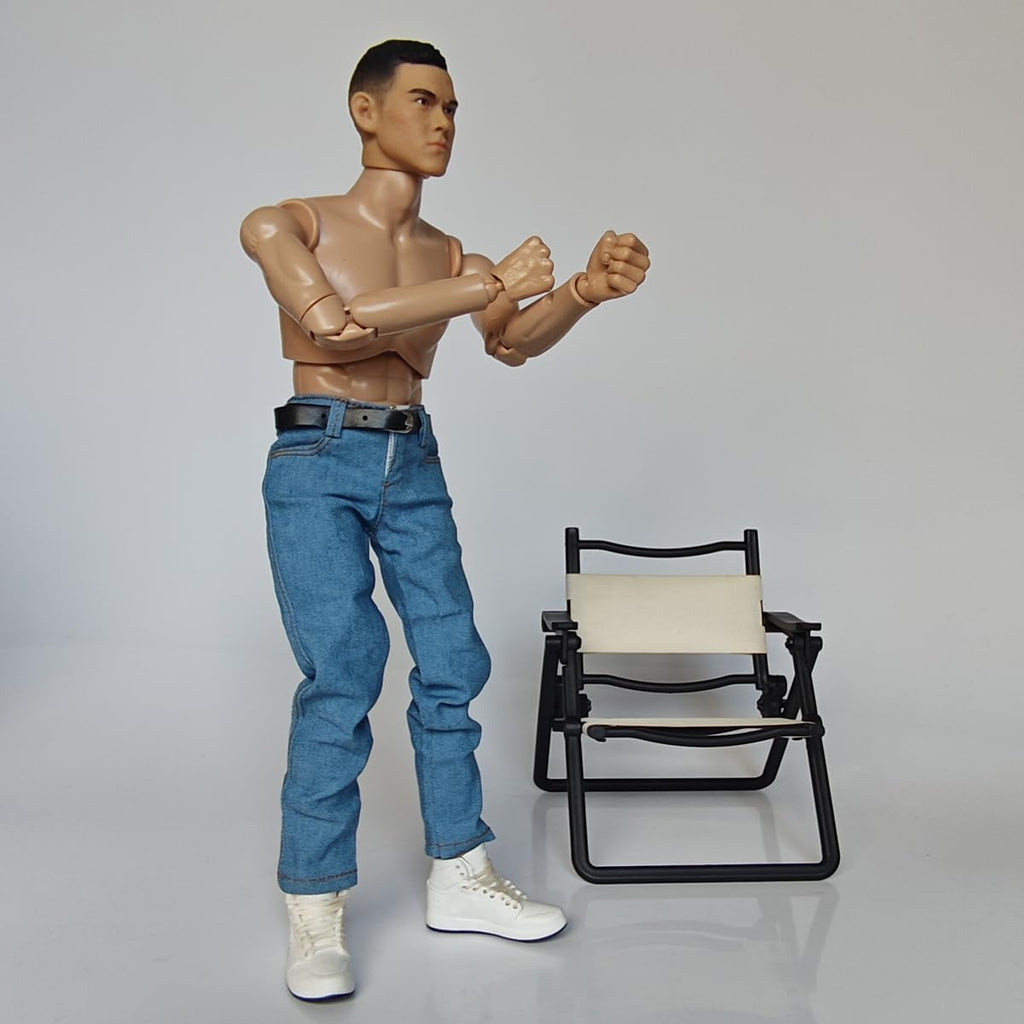 Light Blue 1/6 Scale Classic Jeans and Belt for 12-Inch Action Figures