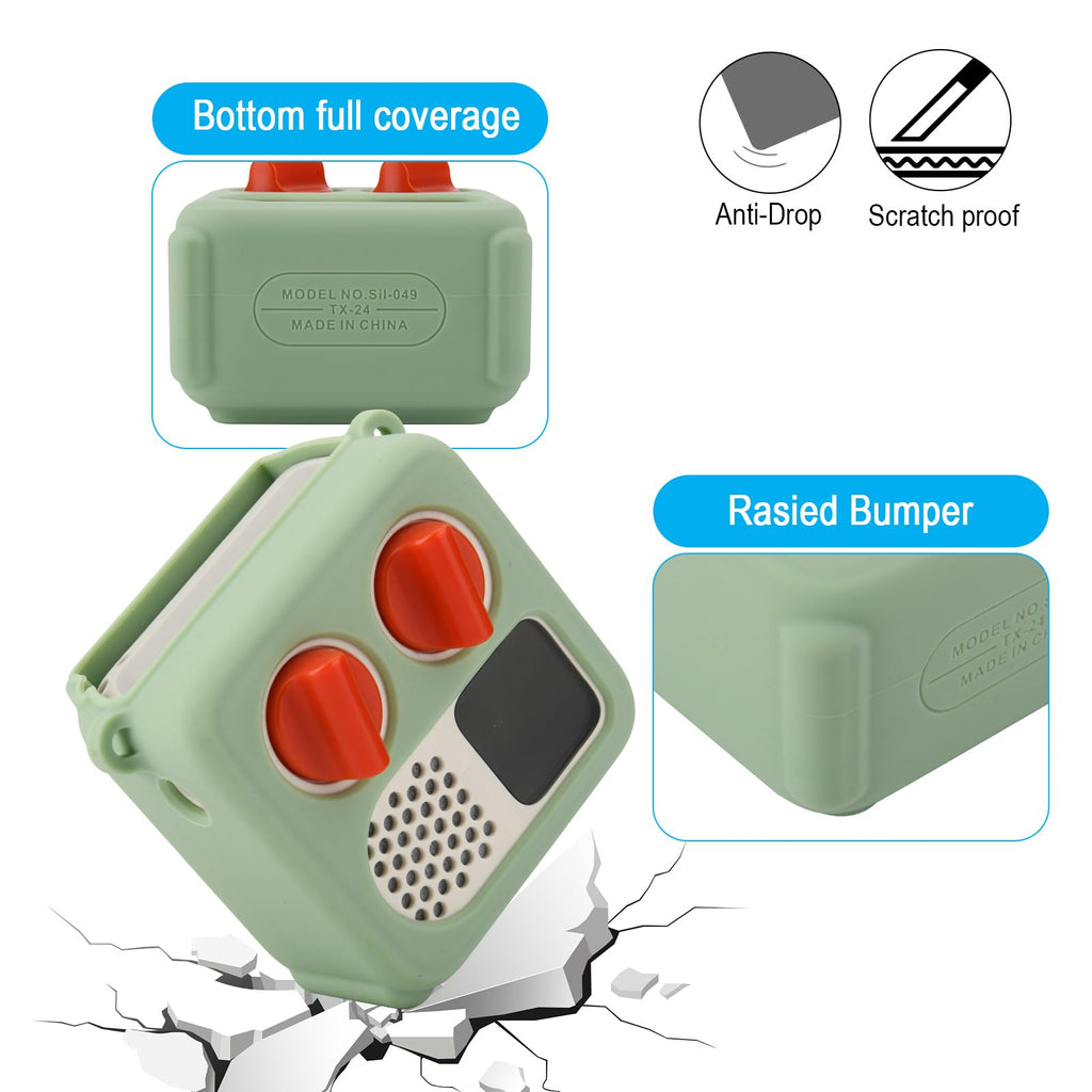 Light Green Silicone Case for Yoto Mini (2024) with Adjustable Strap and Card Slot
