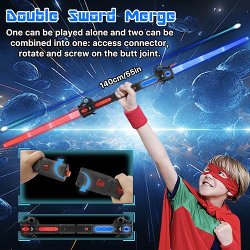 Light Up Sword for Kids – Retractable Blade, 7 Colors, Sound Effects, USB-C Rechargeable
