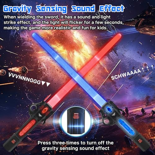 Light Up Sword for Kids – Retractable Blade, 7 Colors, Sound Effects, USB-C Rechargeable