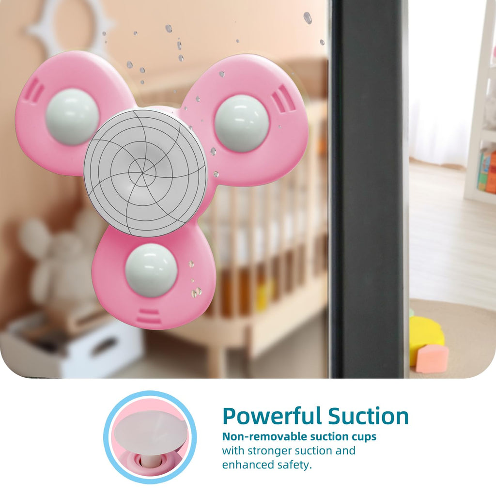 LiKee Suction Cup Fidget Toy - Rotating Sensory Bath Toy for Babies 10+ Months