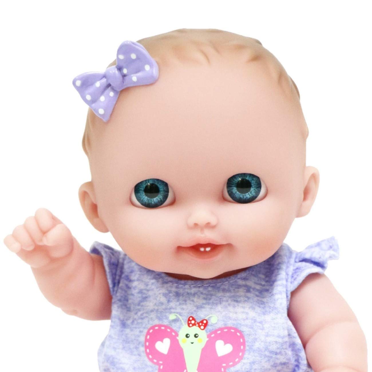 Lil Cutesies 8.5" All Vinyl Baby Doll by JC Toys - Lulu with Blue Eyes, Posable & Washable, Ages 2+