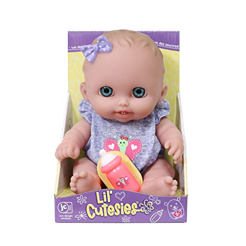 Lil Cutesies 8.5" All Vinyl Baby Doll by JC Toys - Lulu with Blue Eyes, Posable & Washable, Ages 2+