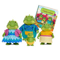 Li'l Woodzeez Bogglesby Alligator Family – Set of 4 Posable Alligator Figures with Storybook for Imaginative Play