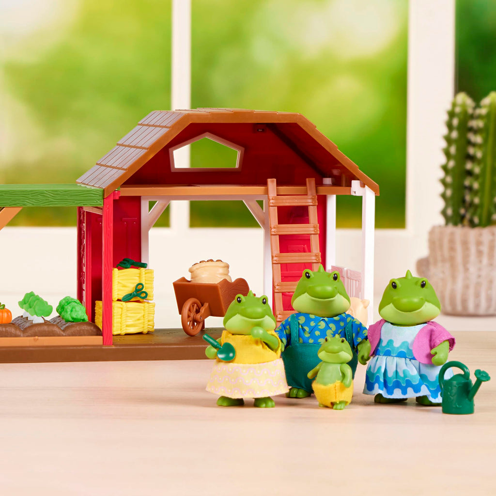 Li'l Woodzeez Bogglesby Alligator Family – Set of 4 Posable Alligator Figures with Storybook for Imaginative Play