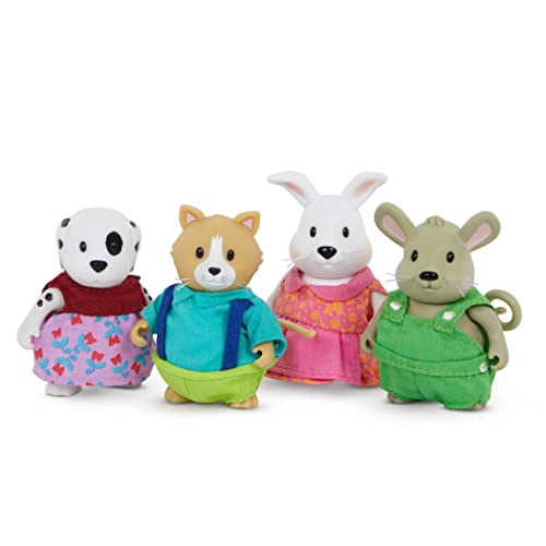 Li'l Woodzeez Friendz Club Backyard Set – 4 Posable Animal Dolls for Creative Pretend Play Ages 3+