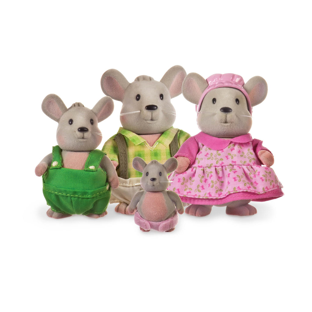 Li'l Woodzeez Handydandy Mice Family Set – 4 Mouse Figures with Storybook for Imaginative Play