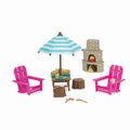 Li'l Woodzeez Outdoor Patio Playset – 12-Piece Doll Furniture for Animal Figurines, Ages 3+