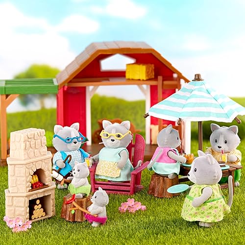 Li'l Woodzeez Outdoor Patio Playset – 12-Piece Doll Furniture for Animal Figurines, Ages 3+