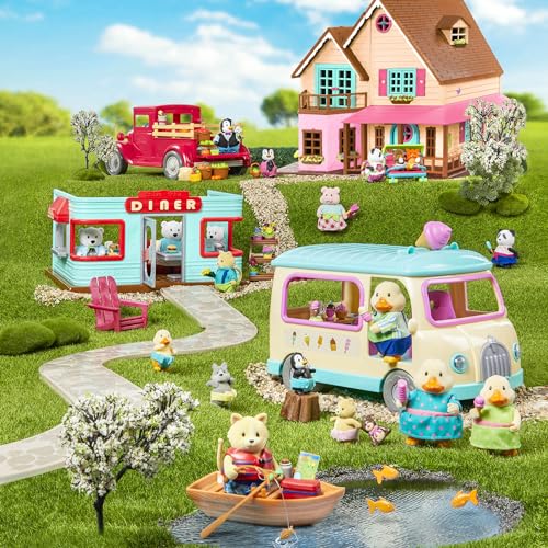 Li'l Woodzeez Outdoor Patio Playset – 12-Piece Doll Furniture for Animal Figurines, Ages 3+
