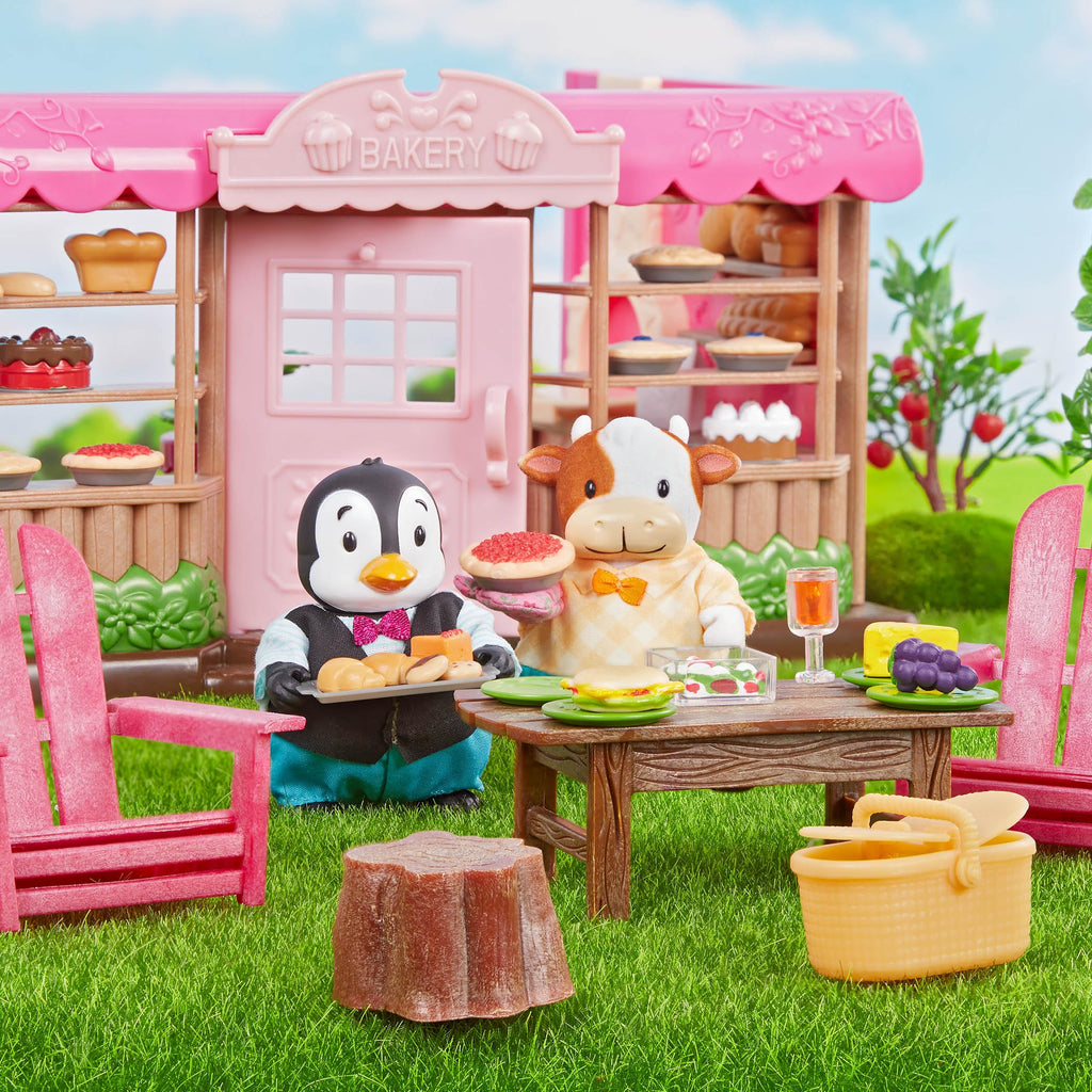 Li'l Woodzeez Outdoor Patio Playset – 12-Piece Doll Furniture for Animal Figurines, Ages 3+