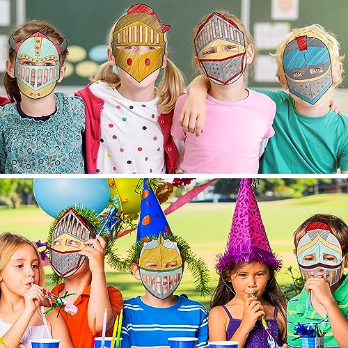Liliful 30-Pack DIY Knight Mask Craft Kit – Blank Paper Masks for Bible Armor of God Activities
