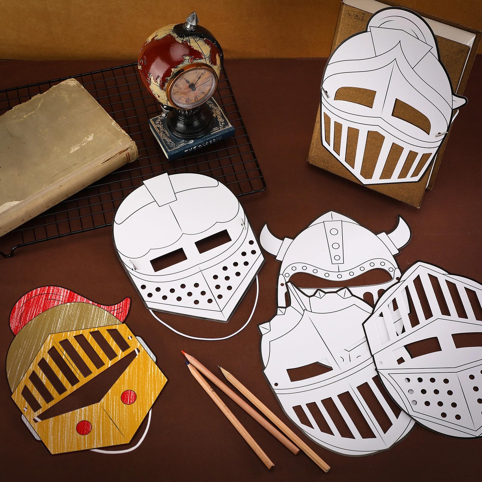 Liliful 30-Pack DIY Knight Mask Craft Kit – Blank Paper Masks for Bible Armor of God Activities