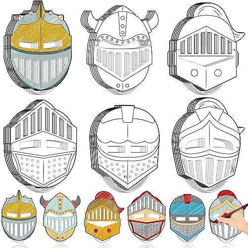 Liliful 30-Pack DIY Knight Mask Craft Kit – Blank Paper Masks for Bible Armor of God Activities