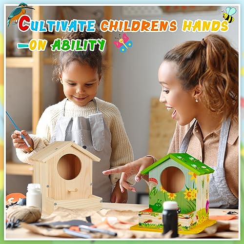Liliful DIY Wooden Birdhouse Kit – Paint & Assemble Your Own Bird House, Crafts for Kids Ages 4-8