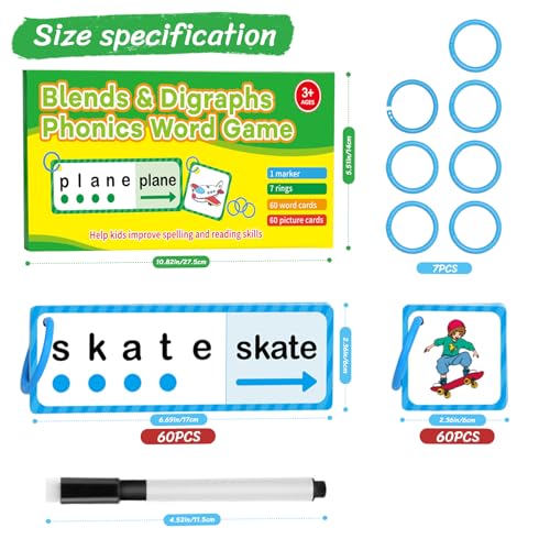 LilLaufy Phonics Flash Cards – Blends, Digraphs & Sight Word Games for Toddlers