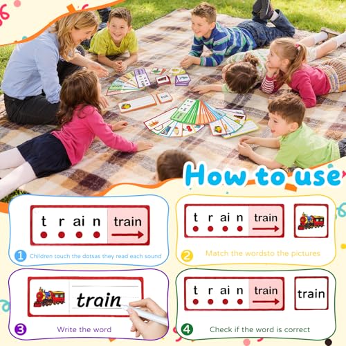 LilLaufy Phonics Flash Cards – Blends, Digraphs & Sight Word Games for Toddlers