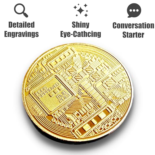 Limited Edition Commemorative Bitcoin Coin – Zinc Alloy Token with Acrylic Display Case – Novelty Collectible for Crypto Enthusiasts