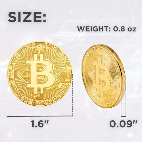 Limited Edition Commemorative Bitcoin Coin – Zinc Alloy Token with Acrylic Display Case – Novelty Collectible for Crypto Enthusiasts