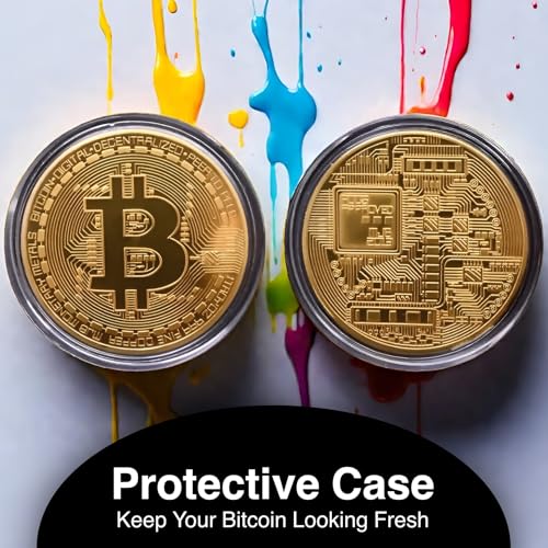 Limited Edition Commemorative Bitcoin Coin – Zinc Alloy Token with Acrylic Display Case – Novelty Collectible for Crypto Enthusiasts