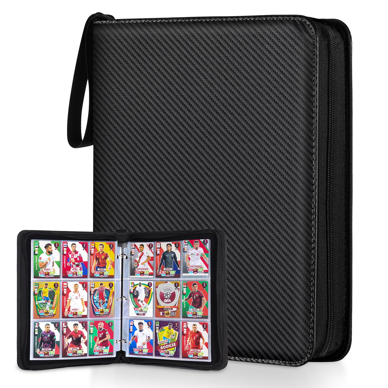 LIMSTDIC 720-Pocket Card Binder – 40 Double-Sided Pages, Zippered PU Album for TCG, MTG, Sports & Collectible Cards (Black)