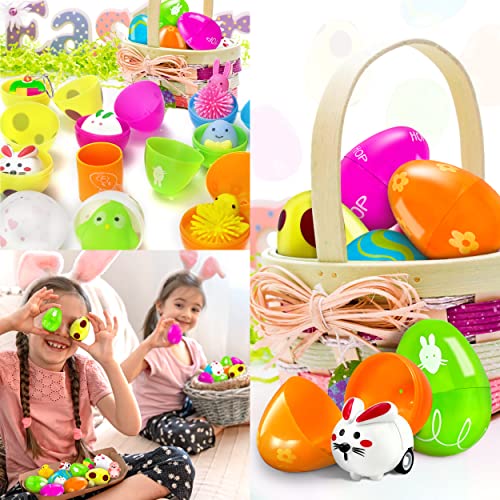 LINAYE 24 Prefilled Easter Eggs with Surprise Toys Inside – Perfect for Egg Hunts and Basket Stuffers