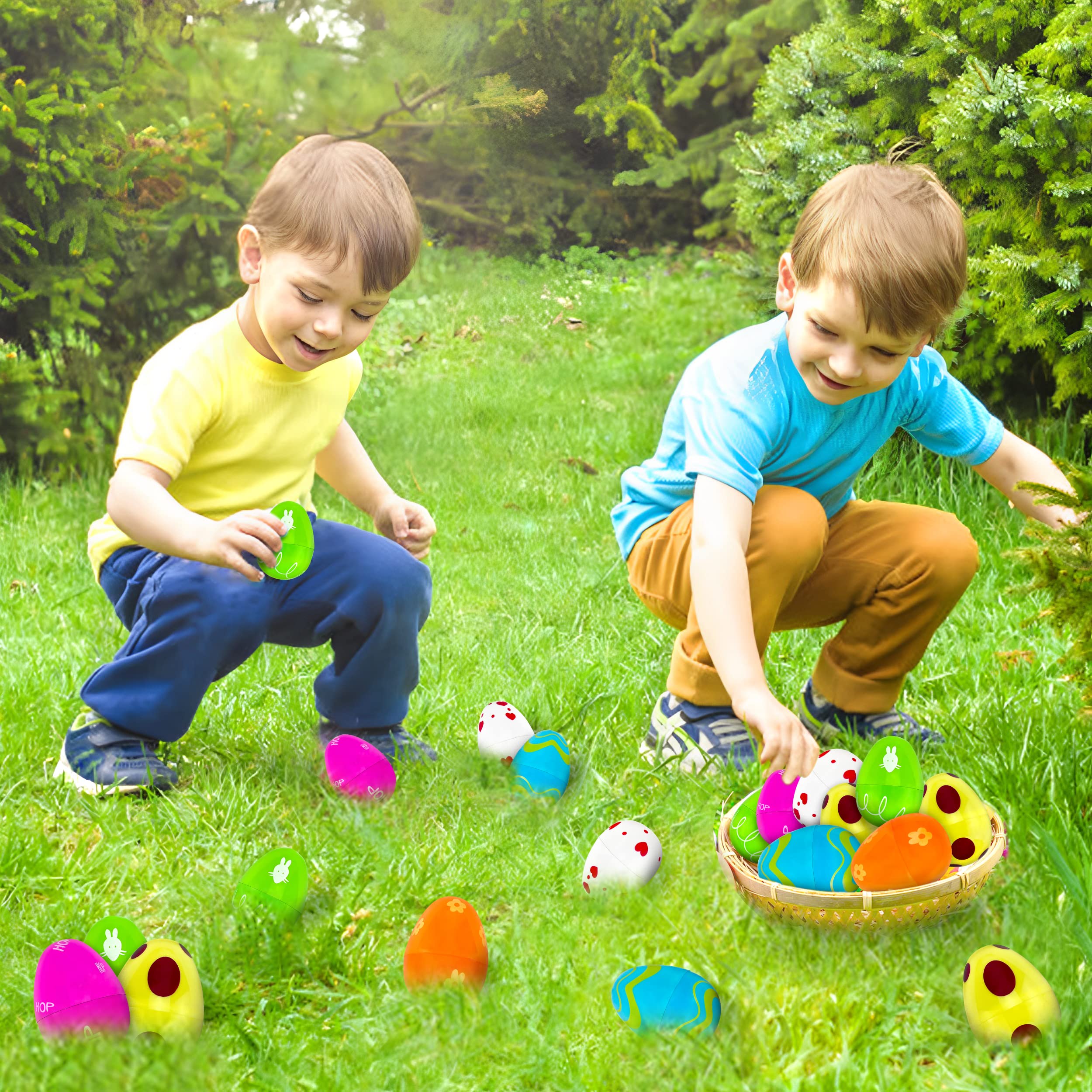 LINAYE 24 Prefilled Easter Eggs with Surprise Toys Inside – Perfect for Egg Hunts and Basket Stuffers