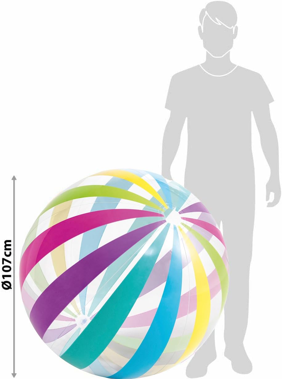 LINE42 Beach Ball Set of 3 – Jumbo 42-Inch & Two 24-Inch Pastel Beach Balls