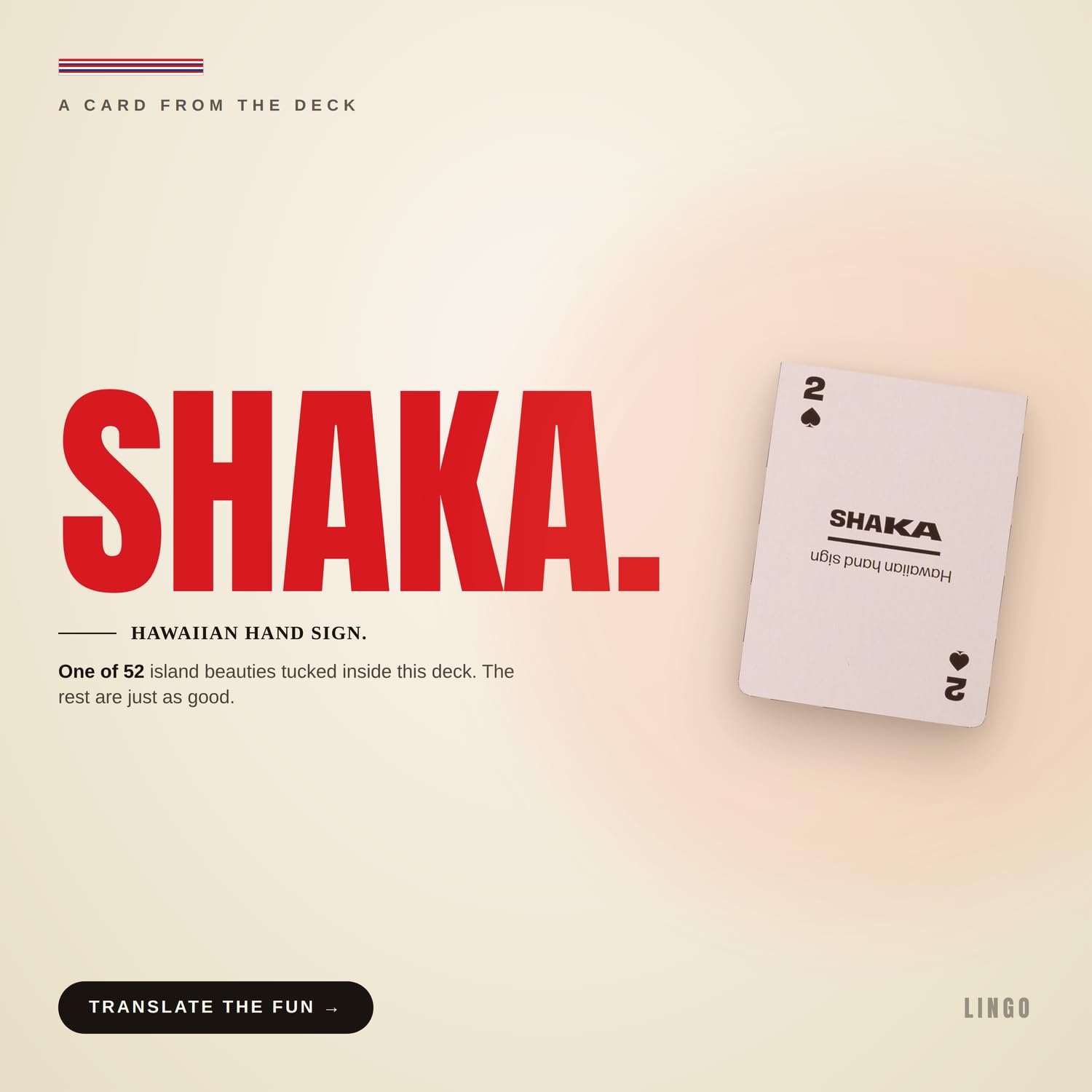Lingo Hawaiian Playing Cards – Learn Hawaiian Slang with 52 Essential Translations and Phonetics