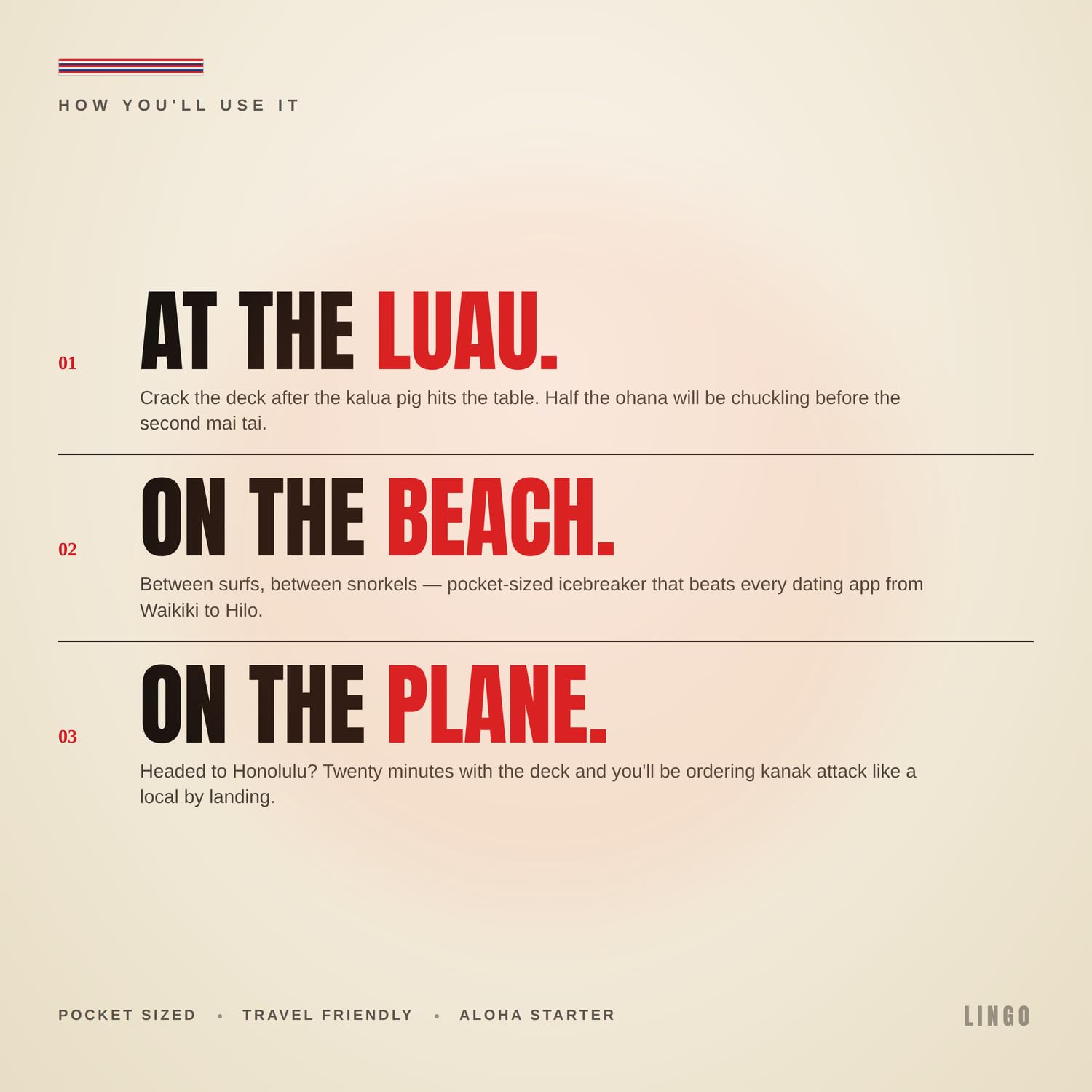 Lingo Hawaiian Playing Cards – Learn Hawaiian Slang with 52 Essential Translations and Phonetics