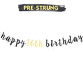 LINGTEER 16th Birthday Glitter Garland Banner - Cheers to Sixteen Years Old Backdrop Decoration