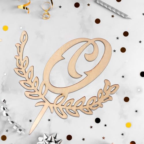 LINGTEER Letter O Wooden Cake Topper - Birthday, Wedding, Anniversary Party Decoration