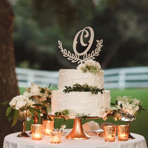 LINGTEER Letter O Wooden Cake Topper - Birthday, Wedding, Anniversary Party Decoration