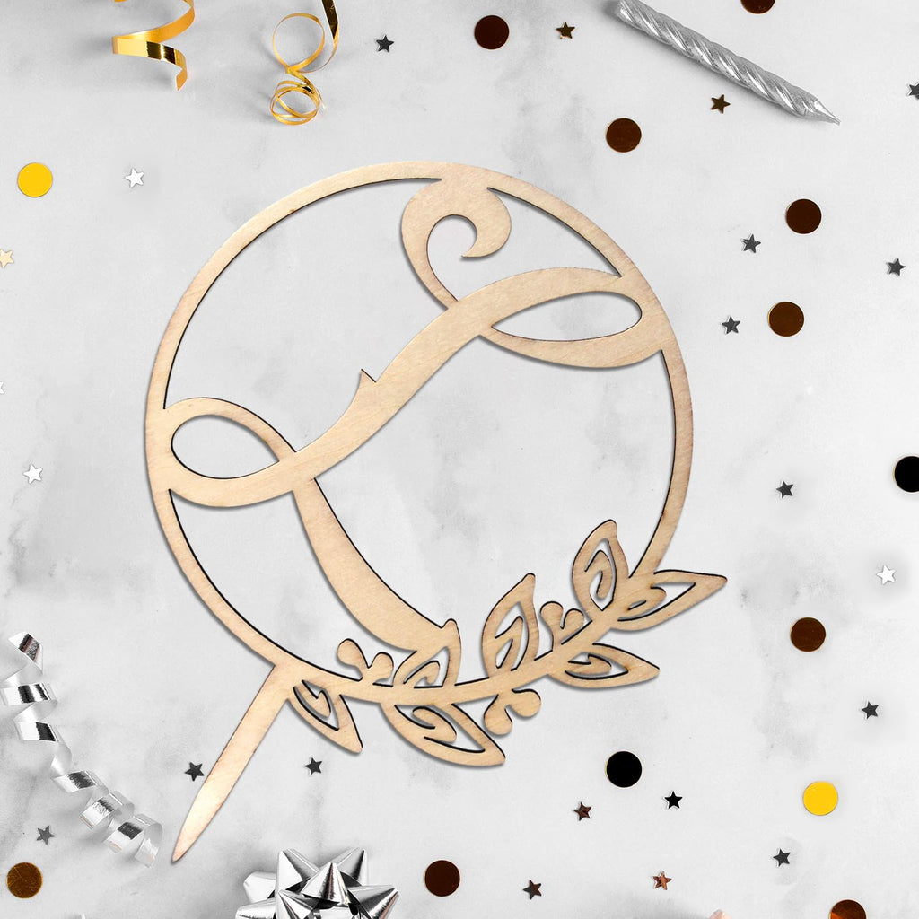 LINGTEER Wooden Initial Letter L Cake Topper – 5.5" x 6.5" Rustic for Birthday Wedding Anniversary