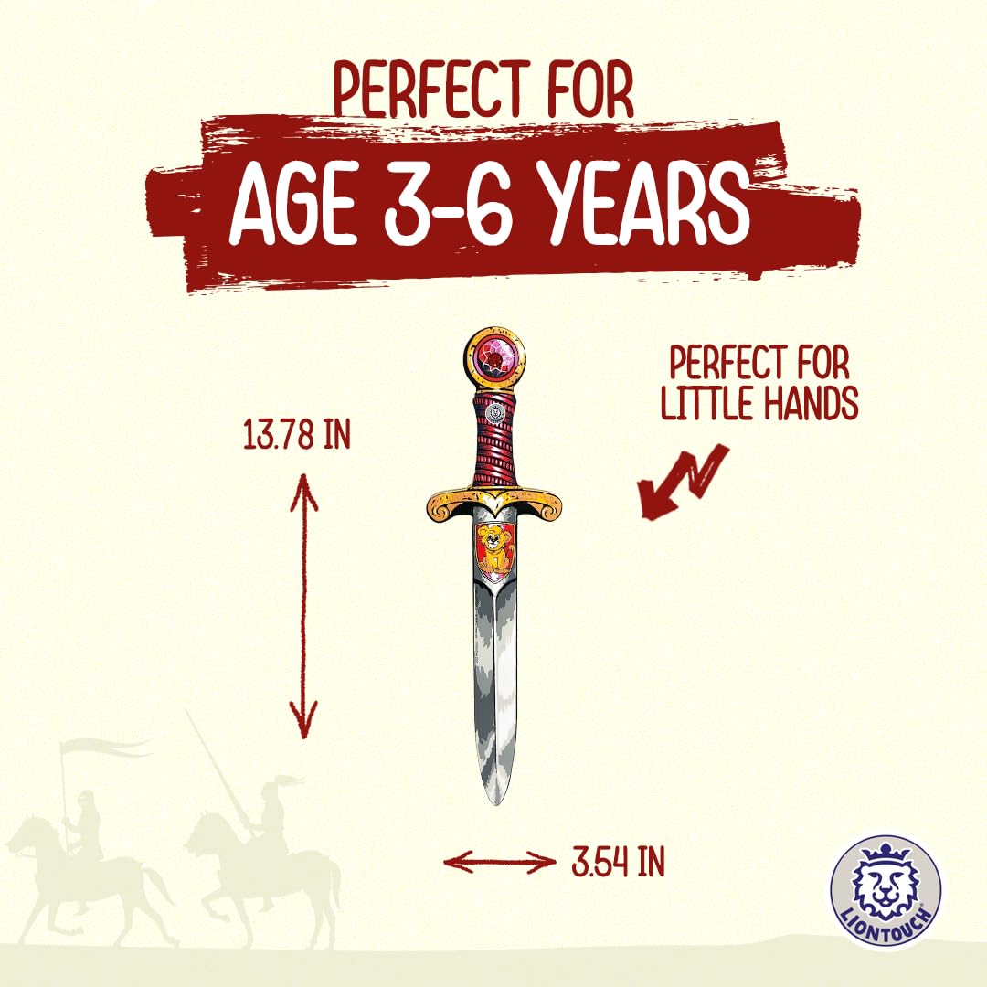 Liontouch Mini Lion Foam Sword – Red, 13.8-Inch Safe Pretend Play Dagger for Toddlers