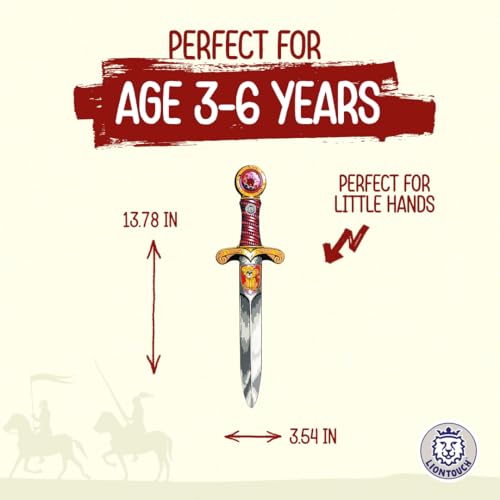Liontouch Mini Lion Foam Sword – Red, 13.8-Inch Safe Pretend Play Dagger for Toddlers