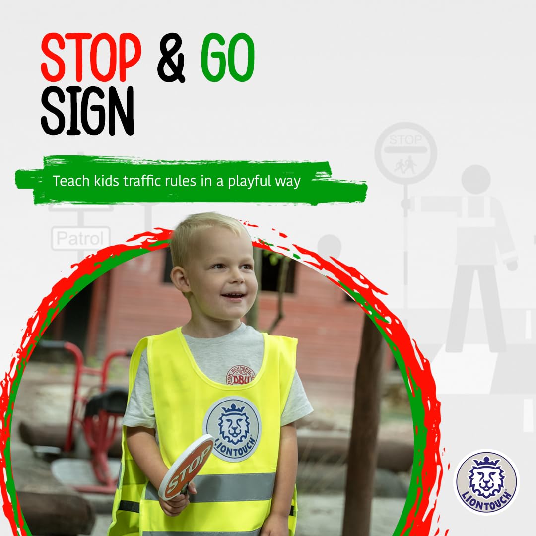 Liontouch Stop & Go Sign - Reversible Foam Traffic Safety Toy for Toddlers