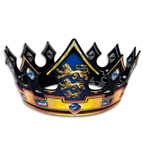 Liontouch Triple Lion King Crown – Adjustable Foam Crown for Kids 3-8, Medieval Pretend Play