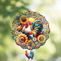LIRAVENO Chicken Wind Spinner - 3D Kinetic Metal Rooster Sculpture for Outdoor Garden Decor