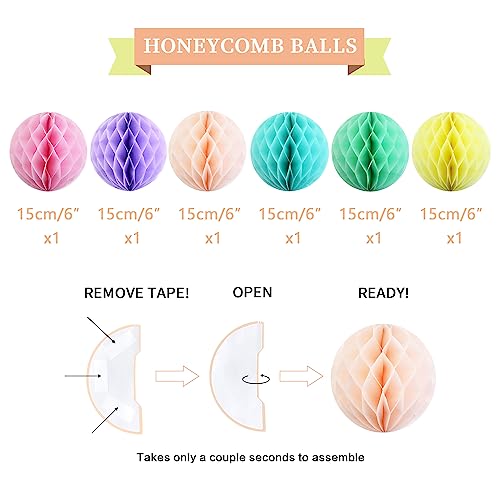 LITAUS Macaron Pastel Birthday Decorations Kit – 17-Piece Pre-Strung Set for Girls, Teens & Adults